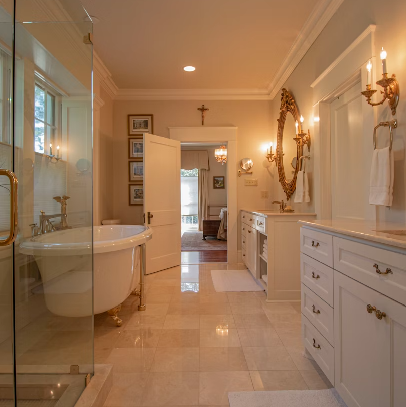 upscale bathroom Houston TX tile cleaning pros - Golden Wand